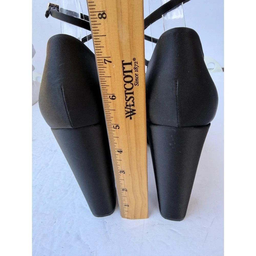 Zara Black NWT Crisscross Ankle Strap Satin Pointed Toe‎ Platform Hi Heel Pump 8